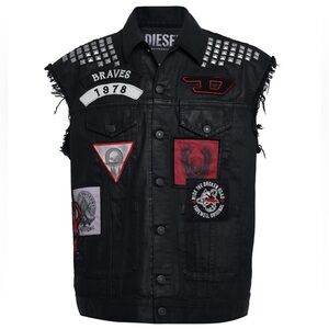 RARE Diesel X Days Gone PS4 Game Collab Leather Jacket Vest With Embroidery S